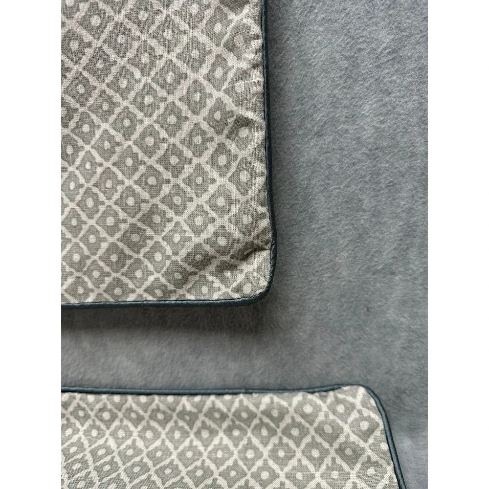 Ryan Studio Pillow Covers Muted Green Beige Geometric Line Zippered 14
